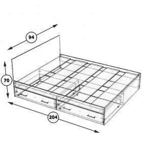 Стандарт Кровать с ящиками 0900, цвет дуб сонома, ШхГхВ 93,5х203,5х70 см., сп.м. 900х2000 мм., без матраса, основание есть в Шадринске - shadrinsk.ok-mebel.com | фото 6