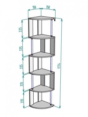 Стеллаж Maria S113-MA (Ясень Анкор светлый) в Шадринске - shadrinsk.ok-mebel.com | фото 3