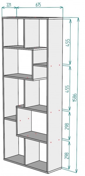 Стеллаж S8 1586х675х221 в Шадринске - shadrinsk.ok-mebel.com | фото 2