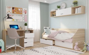 Стол 1200/3 ящика АНТАЛИЯ (Сонома/Белый софт) в Шадринске - shadrinsk.ok-mebel.com | фото 2