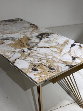 Стол ACERRA NEW 160 GLOSS GRAND JADE SOLID CERAMIC/ каркас цвета шампань, ®DISAUR в Шадринске - shadrinsk.ok-mebel.com | фото 5