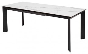 Стол CREMONA 140 HIGH GLOSS STATUARIO Белый мрамор глянцевый, керамика/ черный каркас, ®DISAUR в Шадринске - shadrinsk.ok-mebel.com | фото 2