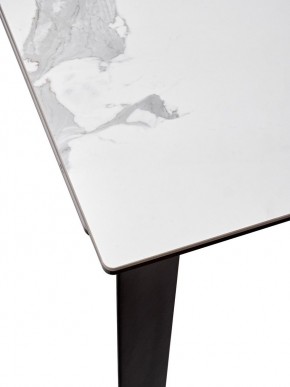 Стол CREMONA 140 HIGH GLOSS STATUARIO Белый мрамор глянцевый, керамика/ черный каркас, ®DISAUR в Шадринске - shadrinsk.ok-mebel.com | фото 4