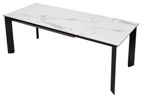 Стол CREMONA 140 HIGH GLOSS STATUARIO Белый мрамор глянцевый, керамика/ черный каркас, ®DISAUR в Шадринске - shadrinsk.ok-mebel.com | фото 8