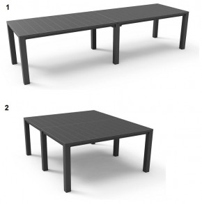Стол раскладной Джули (Julie Double table 2 configurations) Графит в Шадринске - shadrinsk.ok-mebel.com | фото 1