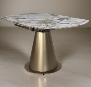 Стол TERAMO 135 GLOSS GRAND JADE SOLID CERAMIC, керамика, поворотн.механизм / Бронзовый, ®DISAUR в Шадринске - shadrinsk.ok-mebel.com | фото