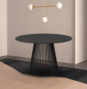Стол TERNI 120 MATT BLACK MARBLE SOLID CERAMIC Черный мрамор матовый, керамика /Черн.каркас, ®DISAUR в Шадринске - shadrinsk.ok-mebel.com | фото 2