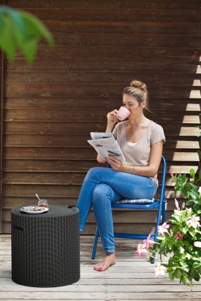 Столик-холодильник Кул-Стул (Cool stool) графит в Шадринске - shadrinsk.ok-mebel.com | фото