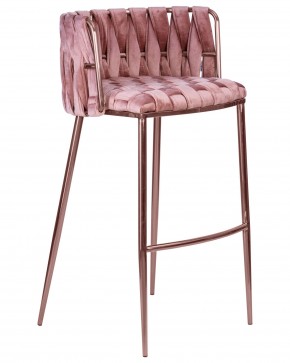 Стул барный DOBRIN EMMA ROSE GOLD, розовый велюр (VF-10) в Шадринске - shadrinsk.ok-mebel.com | фото 2