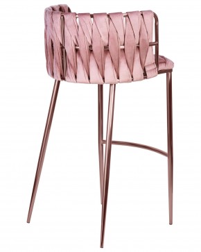 Стул барный DOBRIN EMMA ROSE GOLD, розовый велюр (VF-10) в Шадринске - shadrinsk.ok-mebel.com | фото 4