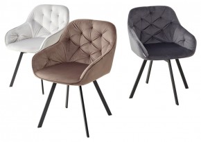 Стул GALE 360 град. поворот. BLUVEL-03 LIGHT GREY, велюр/ черный каркас, М-City в Шадринске - shadrinsk.ok-mebel.com | фото 2