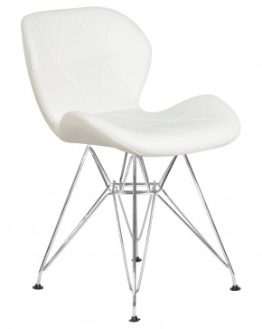 Стул обеденный DOBRIN BUTTERFLY CHROME, ножки хром, цвет белый в Шадринске - shadrinsk.ok-mebel.com | фото 2