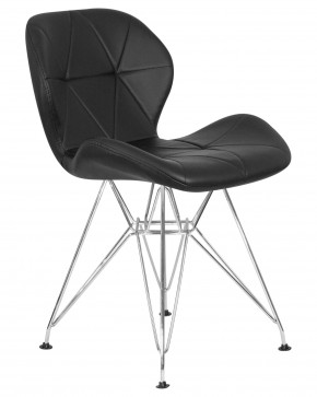 Стул обеденный DOBRIN BUTTERFLY CHROME, ножки хром, цвет чёрный в Шадринске - shadrinsk.ok-mebel.com | фото 2