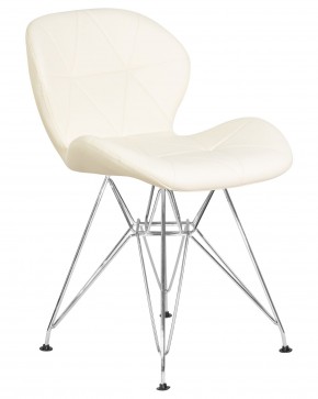 Стул обеденный DOBRIN BUTTERFLY CHROME, ножки хром, цвет кремовый в Шадринске - shadrinsk.ok-mebel.com | фото 2