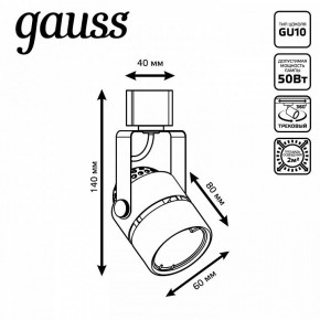 Светильник на штанге Gauss Track Light TR003 в Шадринске - shadrinsk.ok-mebel.com | фото 6