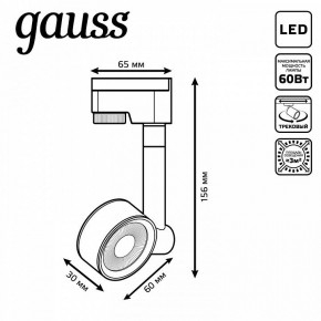 Светильник на штанге Gauss Track Light TR056 в Шадринске - shadrinsk.ok-mebel.com | фото 6