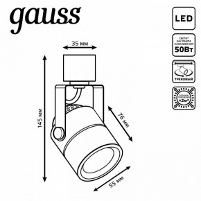 Светильник на штанге Gauss Track Light TR057 в Шадринске - shadrinsk.ok-mebel.com | фото 6