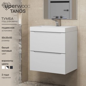 Тумба под раковину Uperwood Tanos 50 см, подвесная, белая матовая в Шадринске - shadrinsk.ok-mebel.com | фото 6