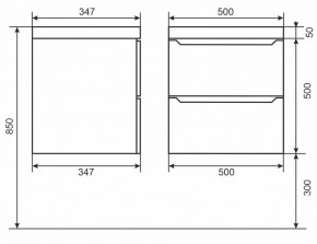 Тумба под раковину Uperwood Tanos 50 см, подвесная, черная матовая в Шадринске - shadrinsk.ok-mebel.com | фото 3