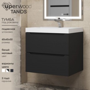 Тумба под раковину Uperwood Tanos 60 см, подвесная, черная матовая в Шадринске - shadrinsk.ok-mebel.com | фото 3