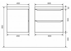 Тумба под раковину Uperwood Tanos 60 см, подвесная, черная матовая в Шадринске - shadrinsk.ok-mebel.com | фото 6