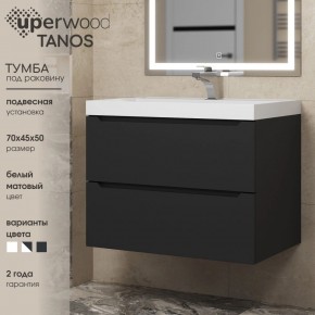 Тумба под раковину Uperwood Tanos 70 см, подвесная, черная матовая в Шадринске - shadrinsk.ok-mebel.com | фото 3