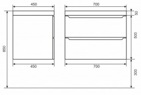 Тумба под раковину Uperwood Tanos 70 см, подвесная, черная матовая в Шадринске - shadrinsk.ok-mebel.com | фото 6