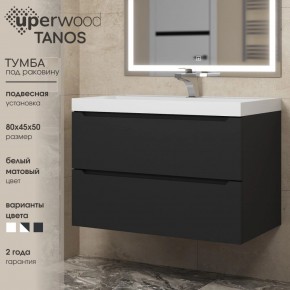 Тумба под раковину Uperwood Tanos 80 см, подвесная, черная матовая в Шадринске - shadrinsk.ok-mebel.com | фото 3