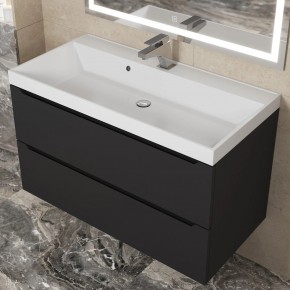 Тумба под раковину Uperwood Tanos 90 см, подвесная, черная матовая в Шадринске - shadrinsk.ok-mebel.com | фото 11