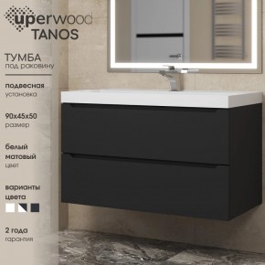 Тумба под раковину Uperwood Tanos 90 см, подвесная, черная матовая в Шадринске - shadrinsk.ok-mebel.com | фото 3