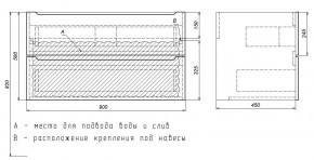 Тумба под раковину Uperwood Tanos 90 см, подвесная, черная матовая в Шадринске - shadrinsk.ok-mebel.com | фото 7