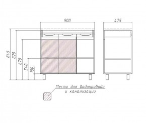 Тумба под умывальник Andrea 90 3D без ящика Домино (D37005T) в Шадринске - shadrinsk.ok-mebel.com | фото 2