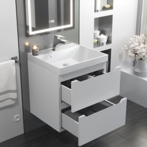 Тумба с раковиной Uperwood Tanos 50 см, подвесная, белая матовая в Шадринске - shadrinsk.ok-mebel.com | фото 11