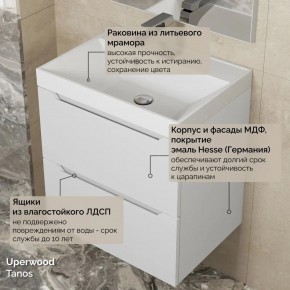 Тумба с раковиной Uperwood Tanos 50 см, подвесная, белая матовая в Шадринске - shadrinsk.ok-mebel.com | фото 6