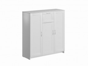 Тумба СИРИУС трехдверная с одним ящиком, цвет белый в Шадринске - shadrinsk.ok-mebel.com | фото